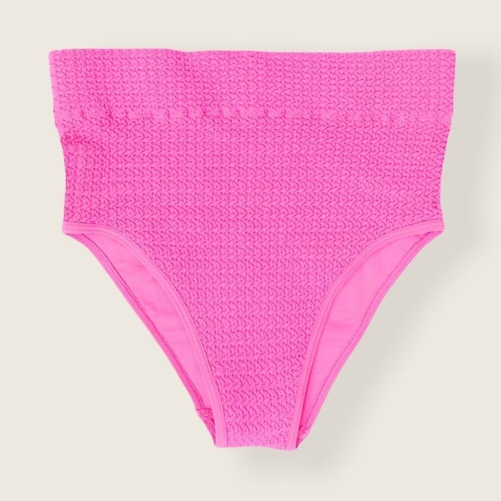 NWT | Out From Under | Puckered High-Waisted Bikini Bottom | Pink | XS/S